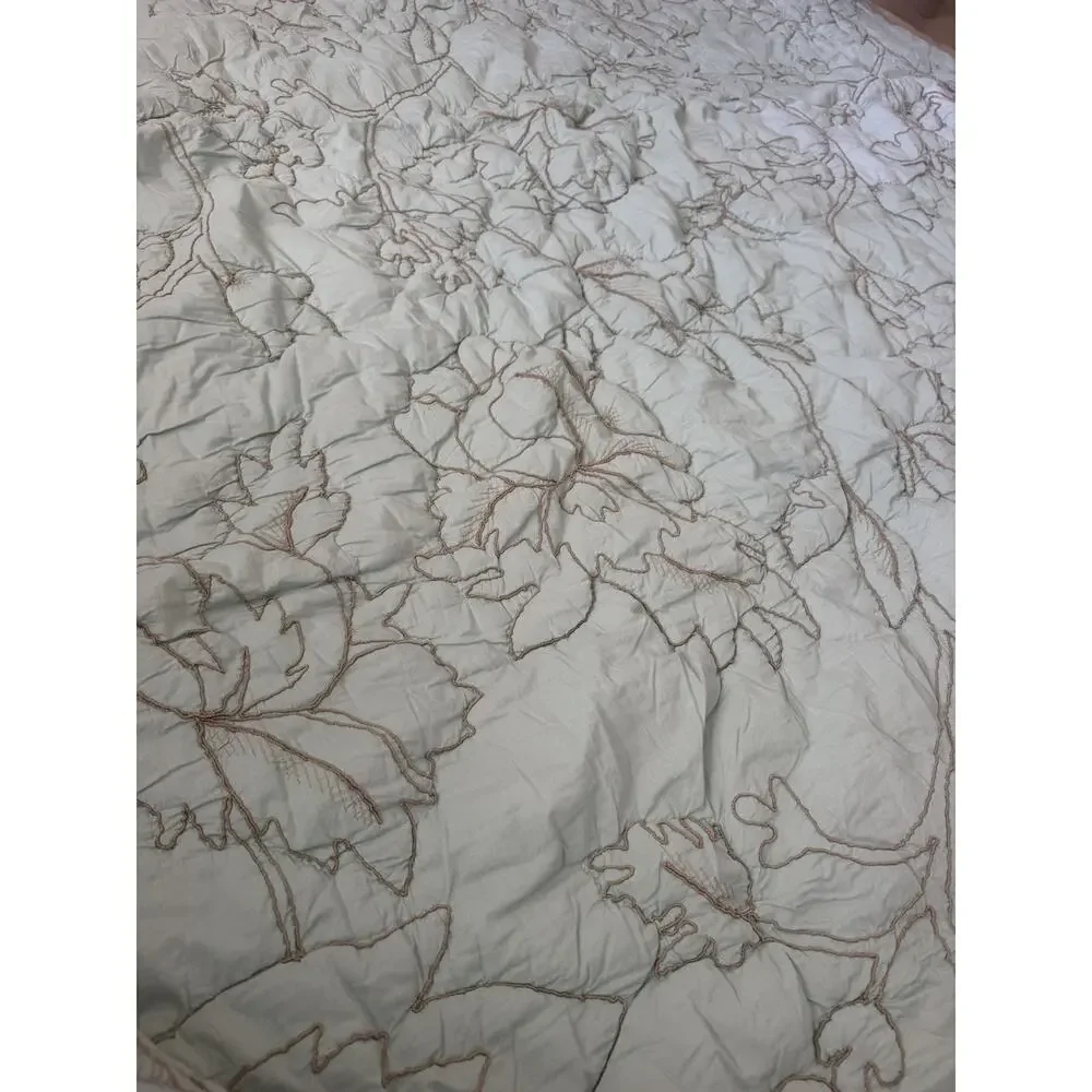 Vintage SOFT SURROUNDINGS sage/mint green Crinkle Comforter Queen Size